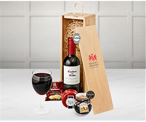 Gifts For Teachers Wine & Cheese Gift Set In Wooden Box